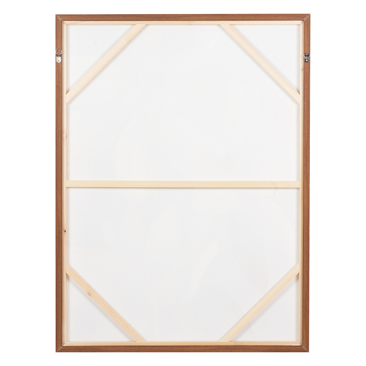 90x120cm White and Natural Floral Canvas with Oak Effect Frame natural/white, ÉDITÉ