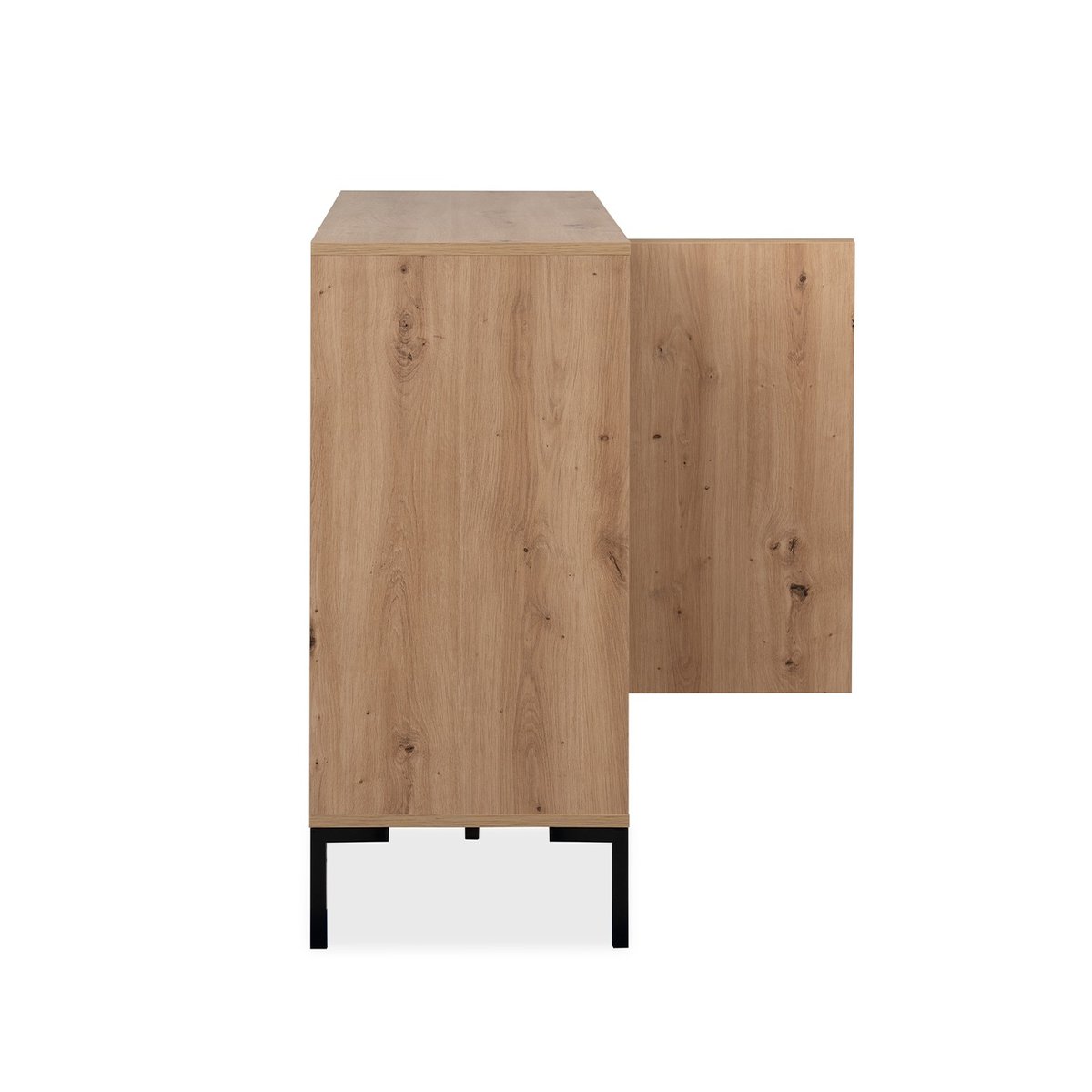 Buffet 2 portes 3 tiroirs L120 cm PLOCK bois clair, CALICOSY