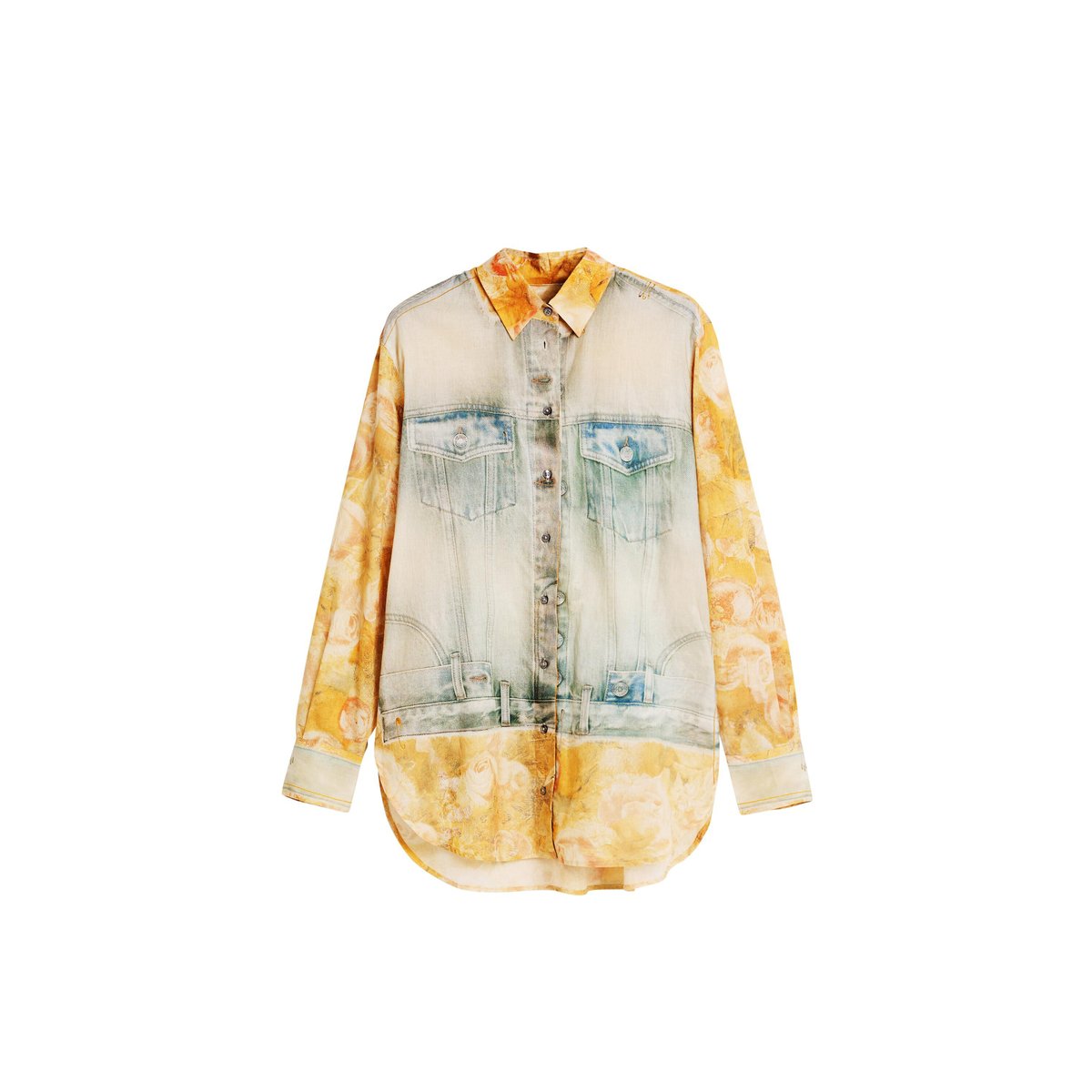 Chemise hybride en denim jaune, DESIGUAL