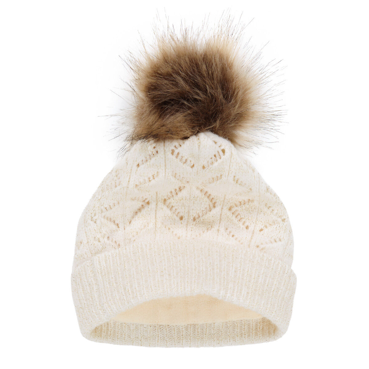 Ensemble bonnet et snood maille pointelle ecru, LA REDOUTE COLLECTIONS