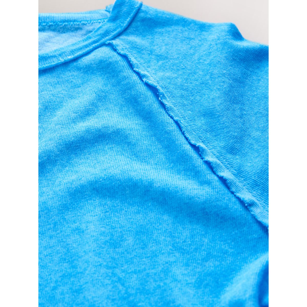 T-shirt délavé à manches longues bleu, NEXT