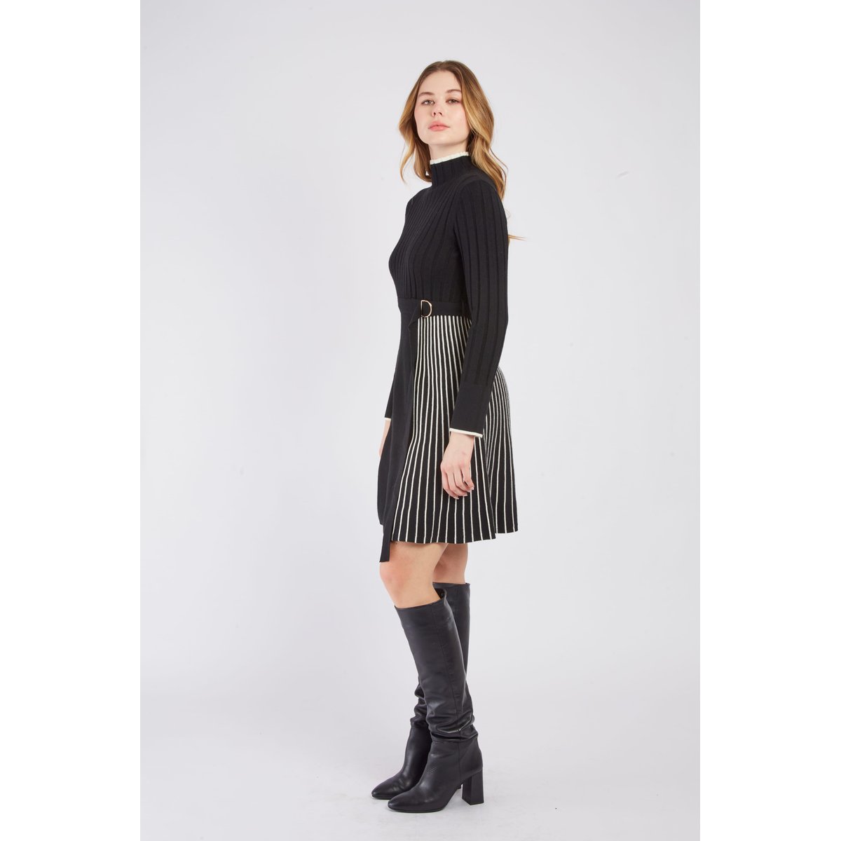 Robe courte en maille CASSANDRE noir, DERHY