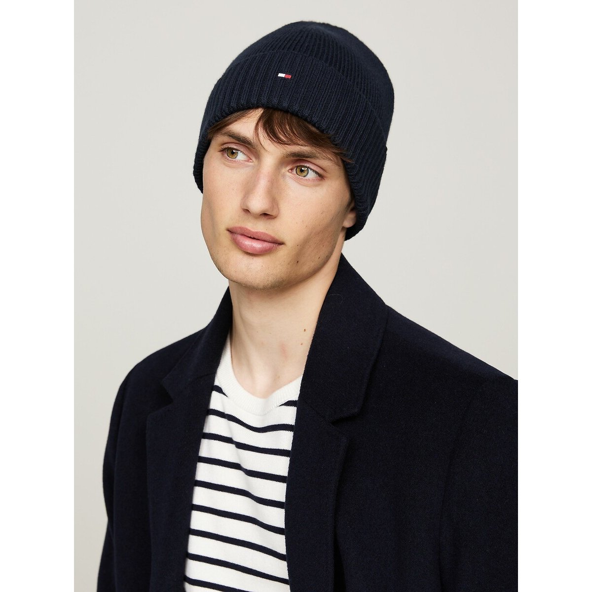 Bonnet en coton pima bleu marine, TOMMY HILFIGER