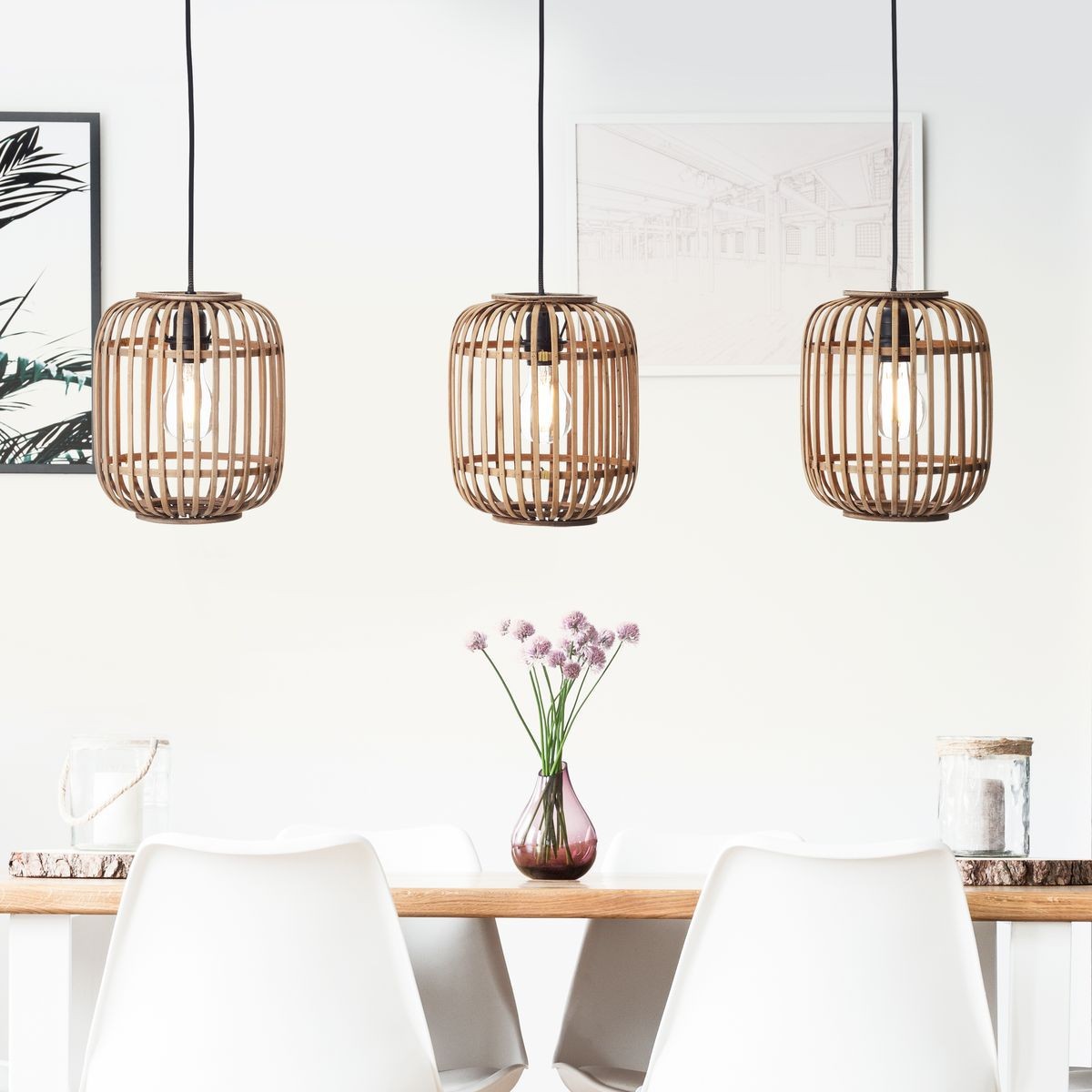 Suspension WOODROW brun clair, BRILLIANT