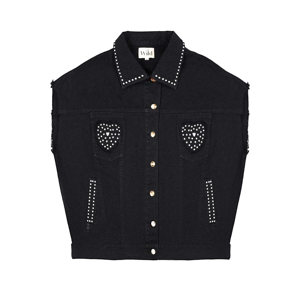 Veste sans manches à motifs perles ROWEN noir, WILD