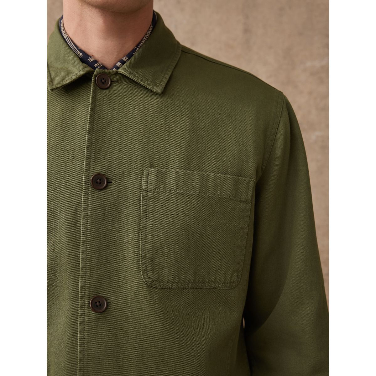 Surchemise de travail en twill vert, NEXT
