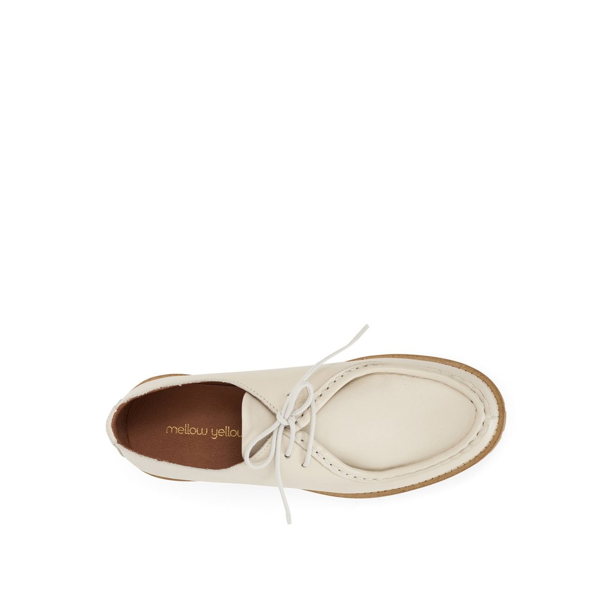 Derby en cuir GEORGETTE ecru, MELLOW YELLOW