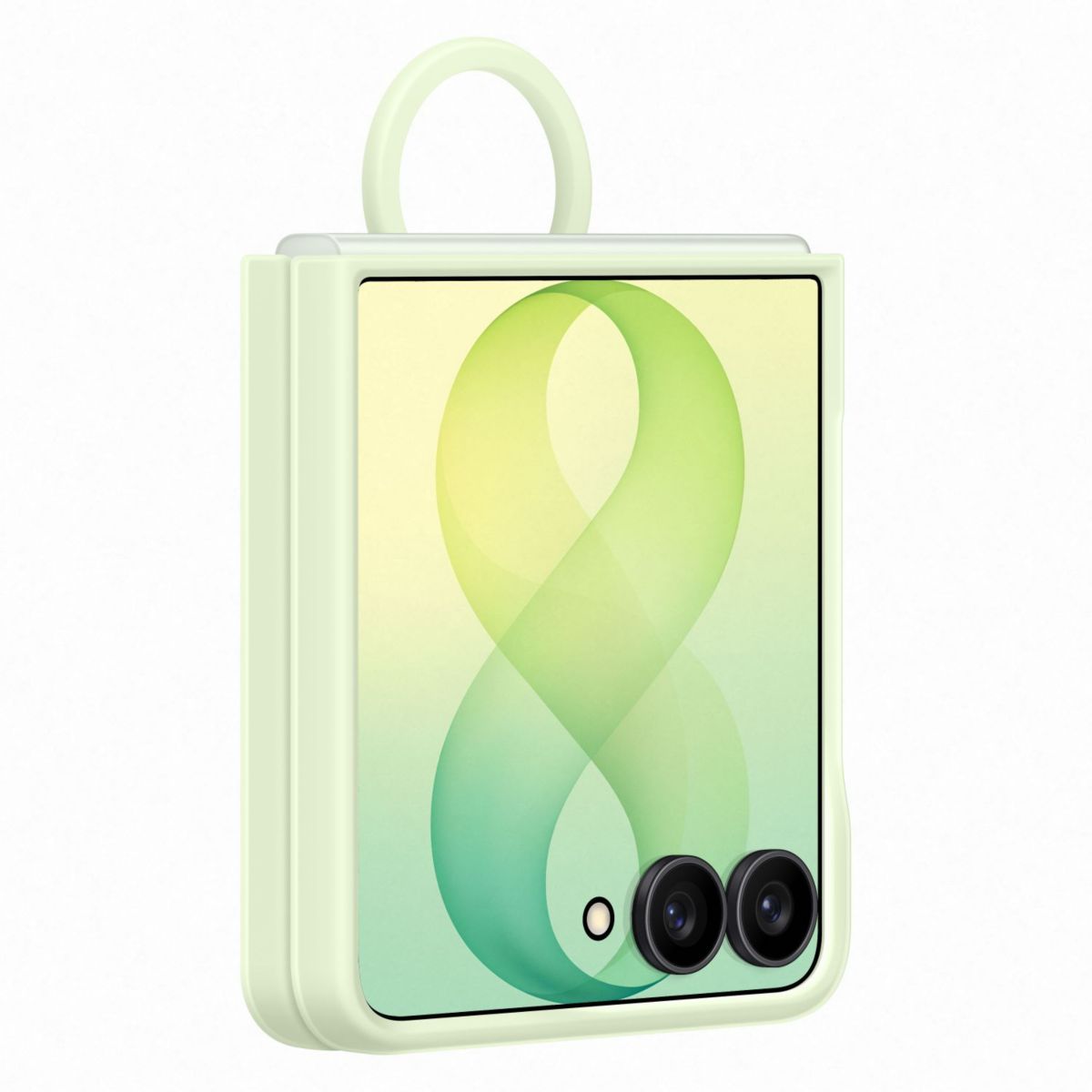 Coque Flip 8 Silicone anneau magnétique Vert couleur unique, SAMSUNG