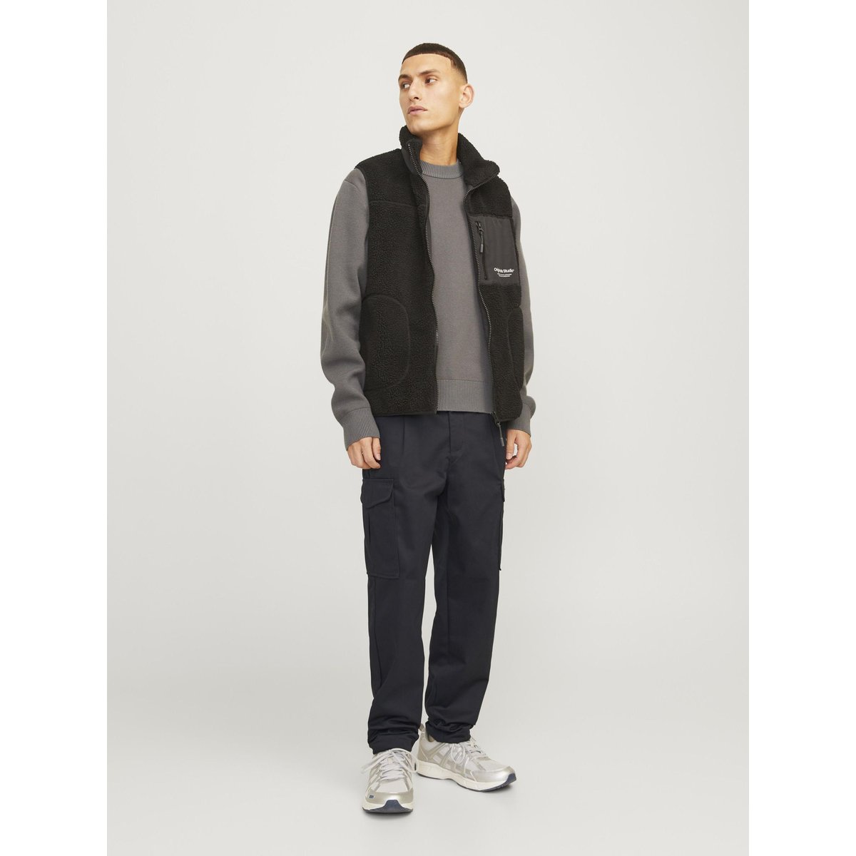Pantalon Cargo black 1, JACK & JONES