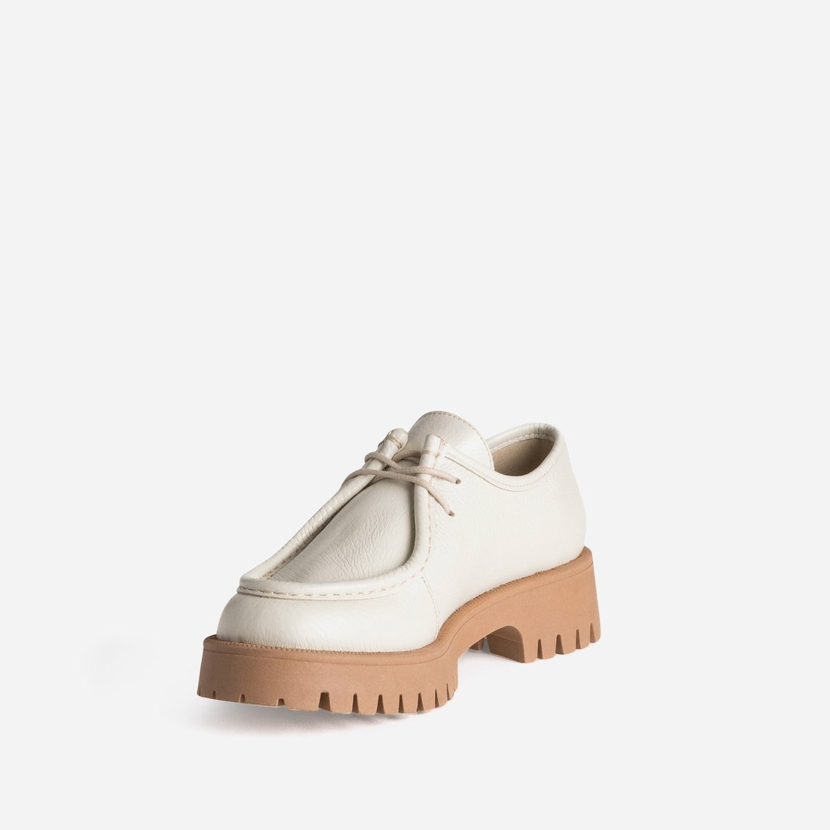 Derby en cuir FAHRA ecru, TEXTO