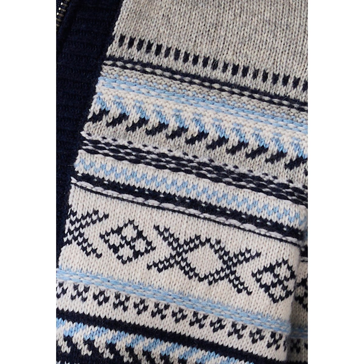 Gilet zippé jacquard bleu marine jacquard, DAMART