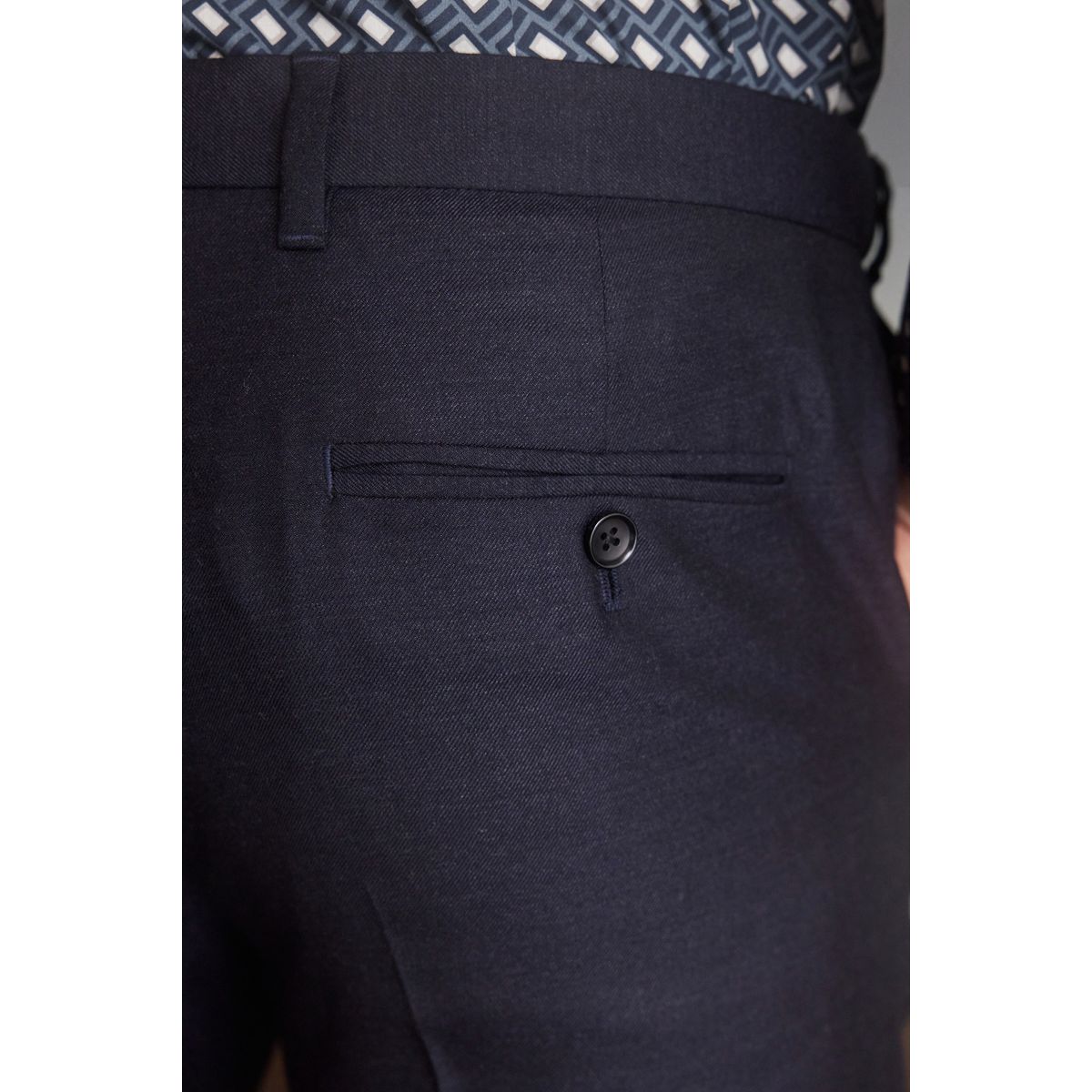 Pantalon avec bande à la taille bleu marine, NEXT