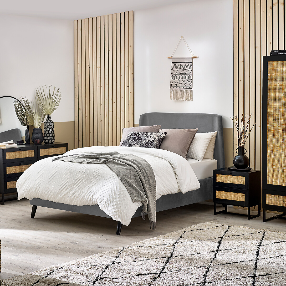 Indiya Rattan Wardrobe black, SO'HOME
