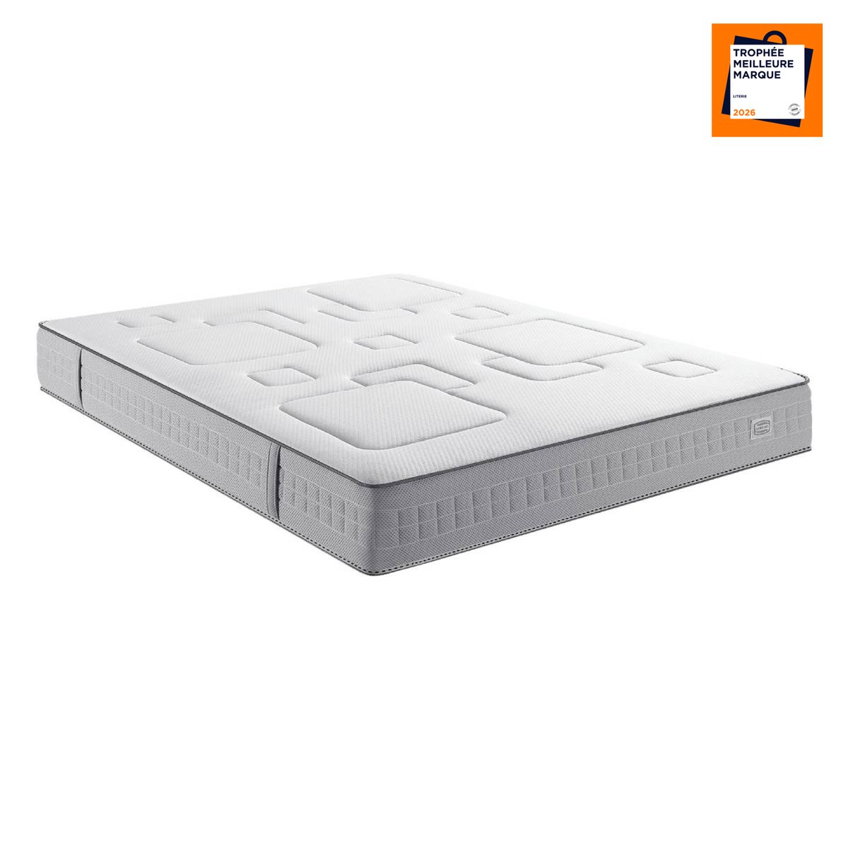 Matelas EQUILIBRE 140x200, ressort ensachés, ferme, H25 blanc, SIMMONS