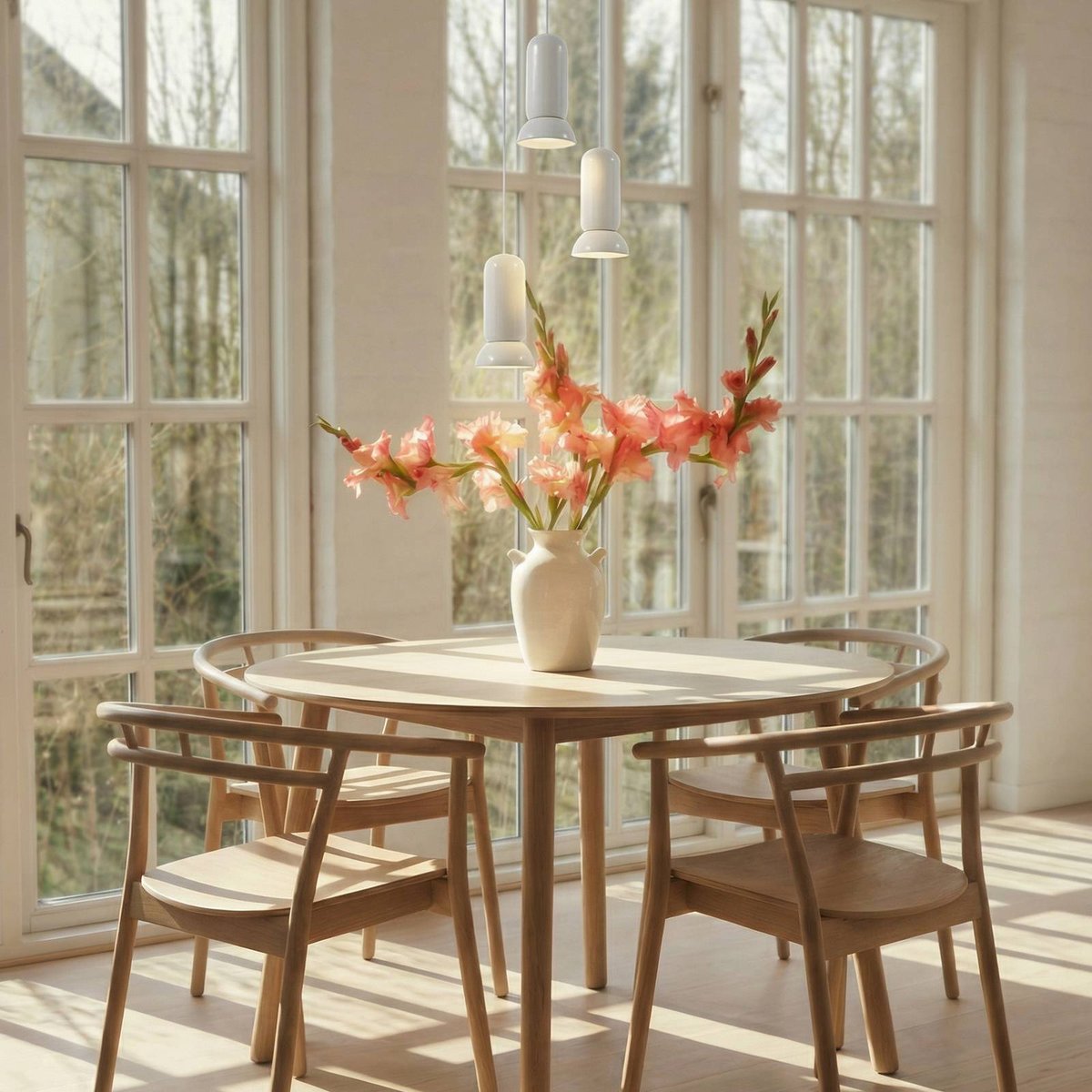 Suspension en céramique scandinave, Kerimi crème, LINDBY