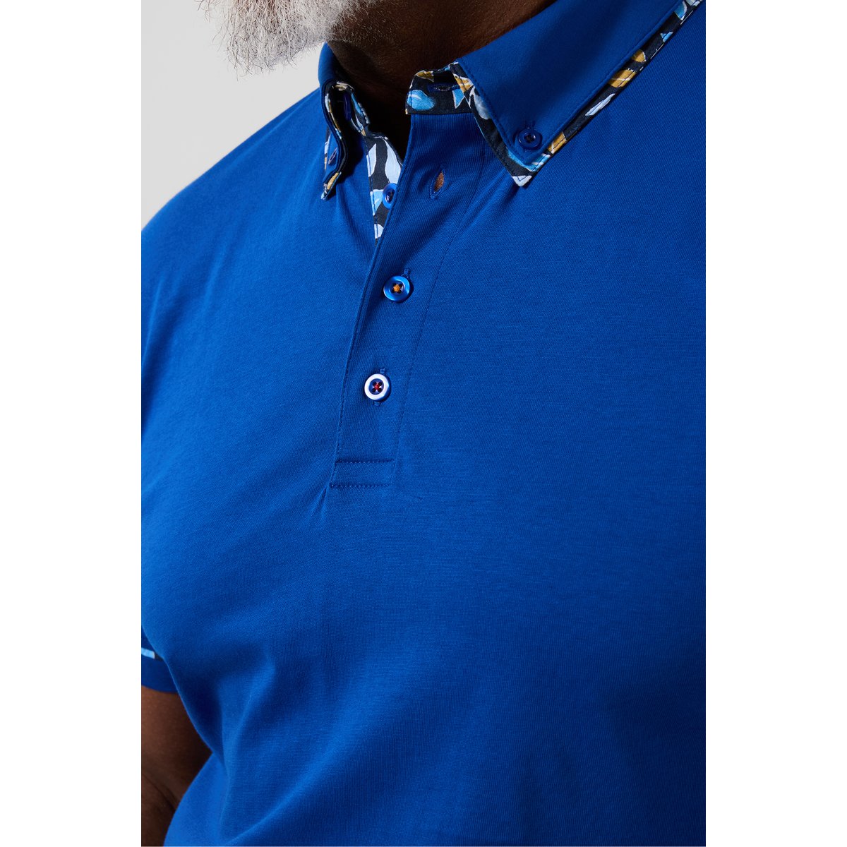 Polo à manches courtes avec double col bleu, JOE BROWNS