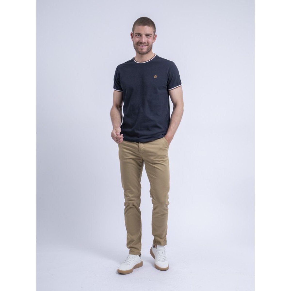T-shirt Col Rond Pur Coton Nilotin bleu marine, RITCHIE