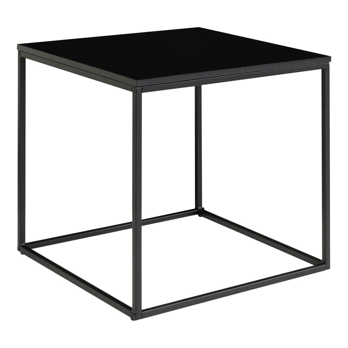 Bout de canapé carré bois / métal noir, PIER IMPORT