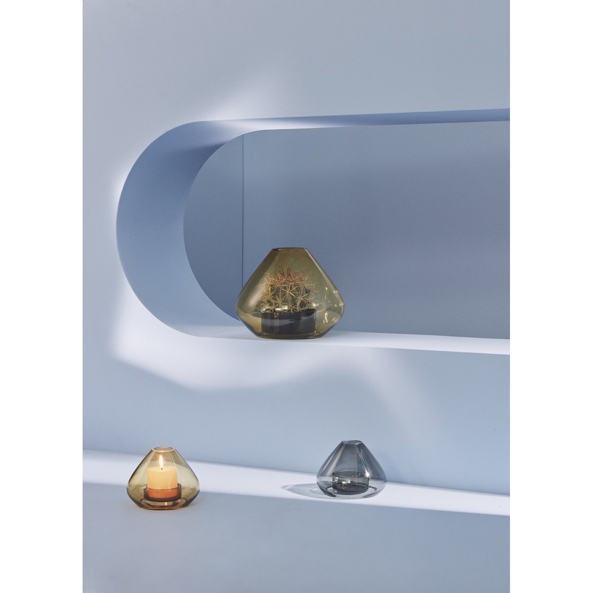 Vase Photophore Uno H 11cm ambre, AYTM