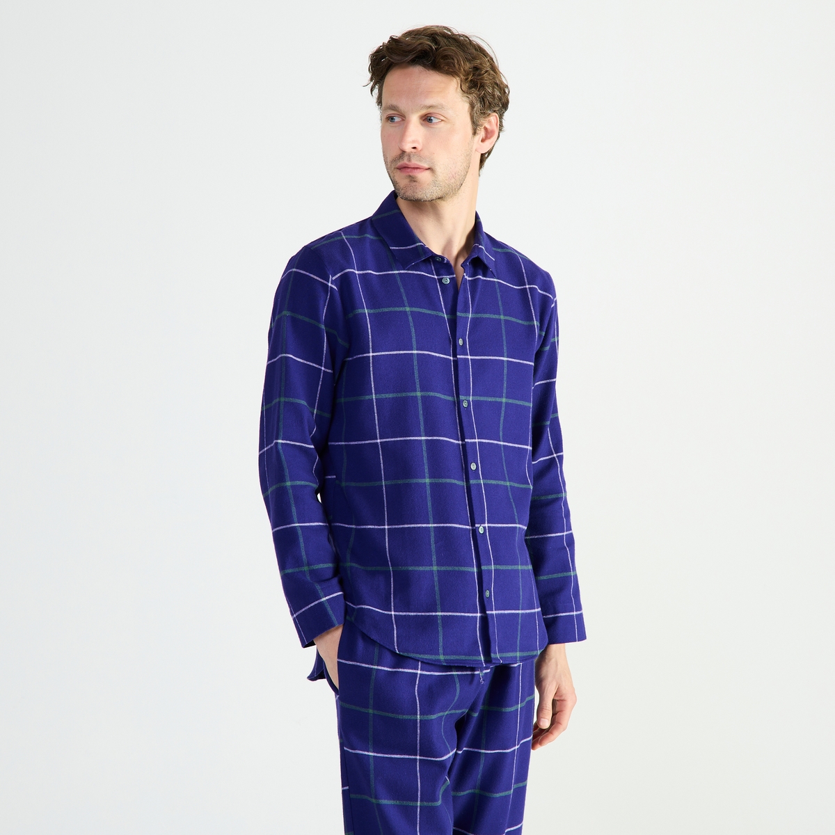 Chemise col classique en flanelle de coton DUO CHAUD boreales, LAURENCE TAVERNIER