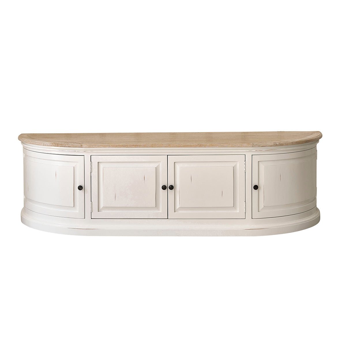 Meuble TV en bois d'acajou et teck 160 cm DEMEURE blanc, BERAH GETAH
