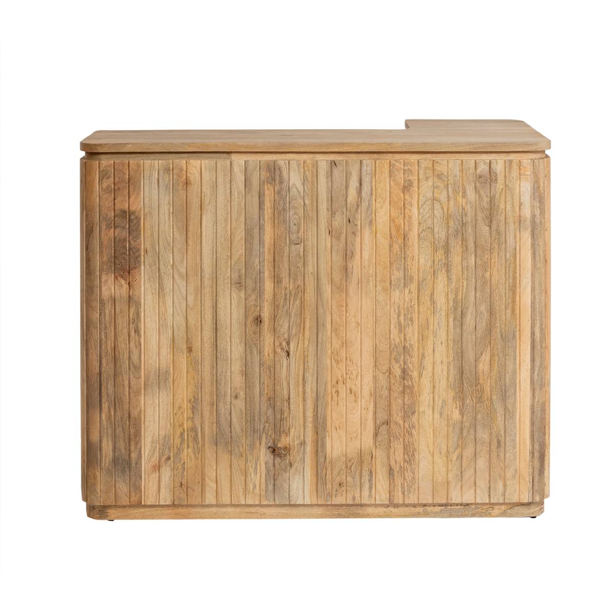 Meuble bar en angle bois de manguier LOU bois clair, MADE IN MEUBLES
