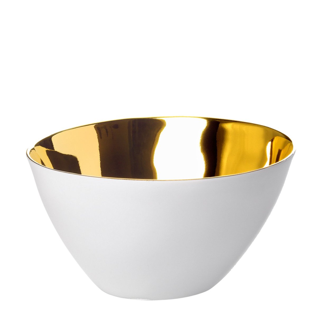 Bol Affamé Porcelaine Blanc Brillant et Or Diam 13 cm blanc et or, TSE ET TSE ASSOCIÉES