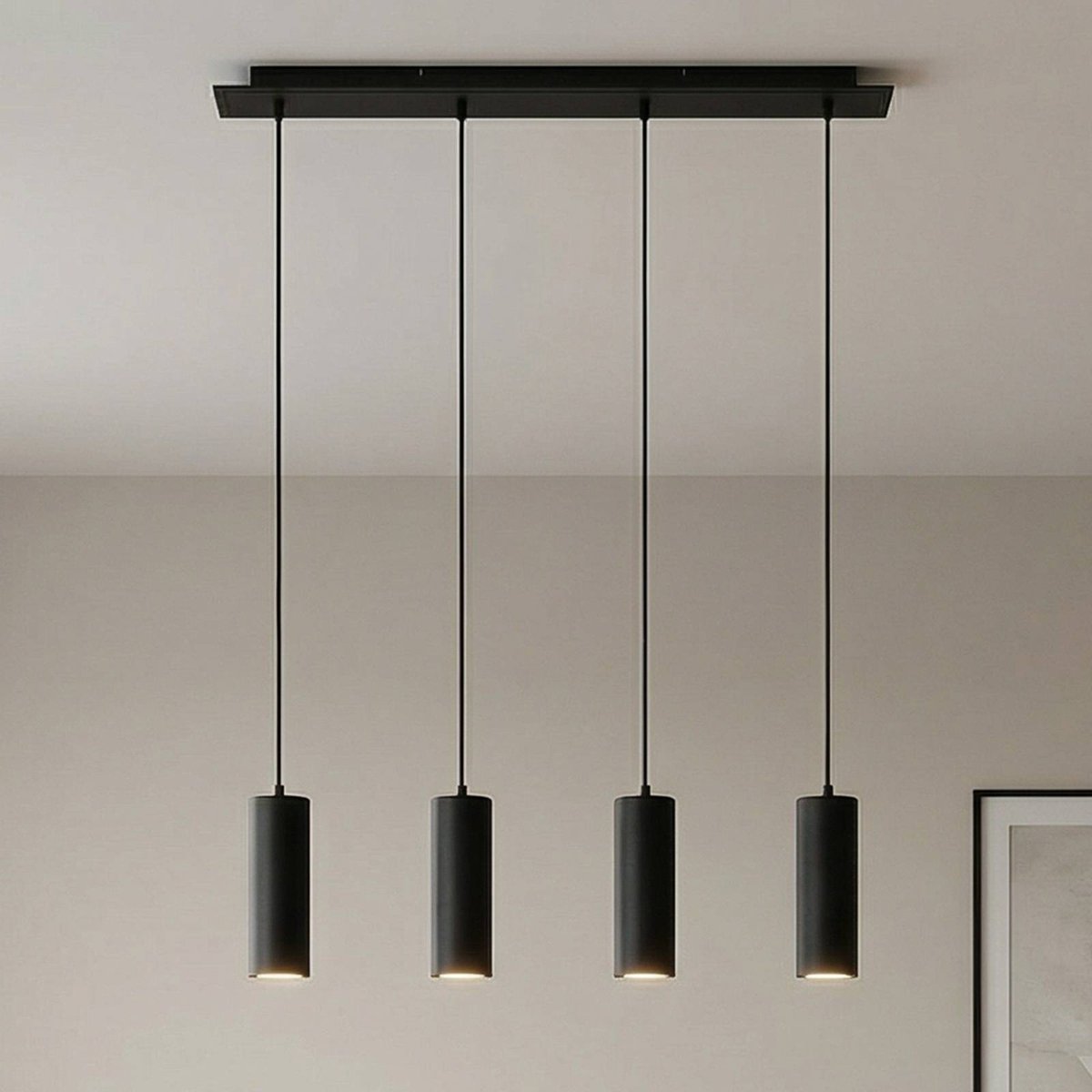 Suspension en métal moderne, Joffrey noir, LINDBY