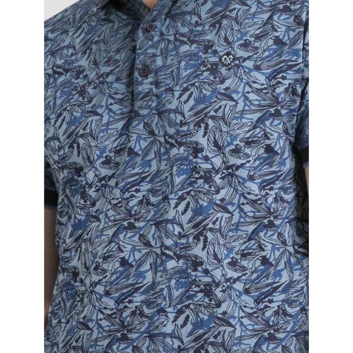 Polo Manches Courtes Pur Coton Motifs Pepitong bleu marine, RITCHIE