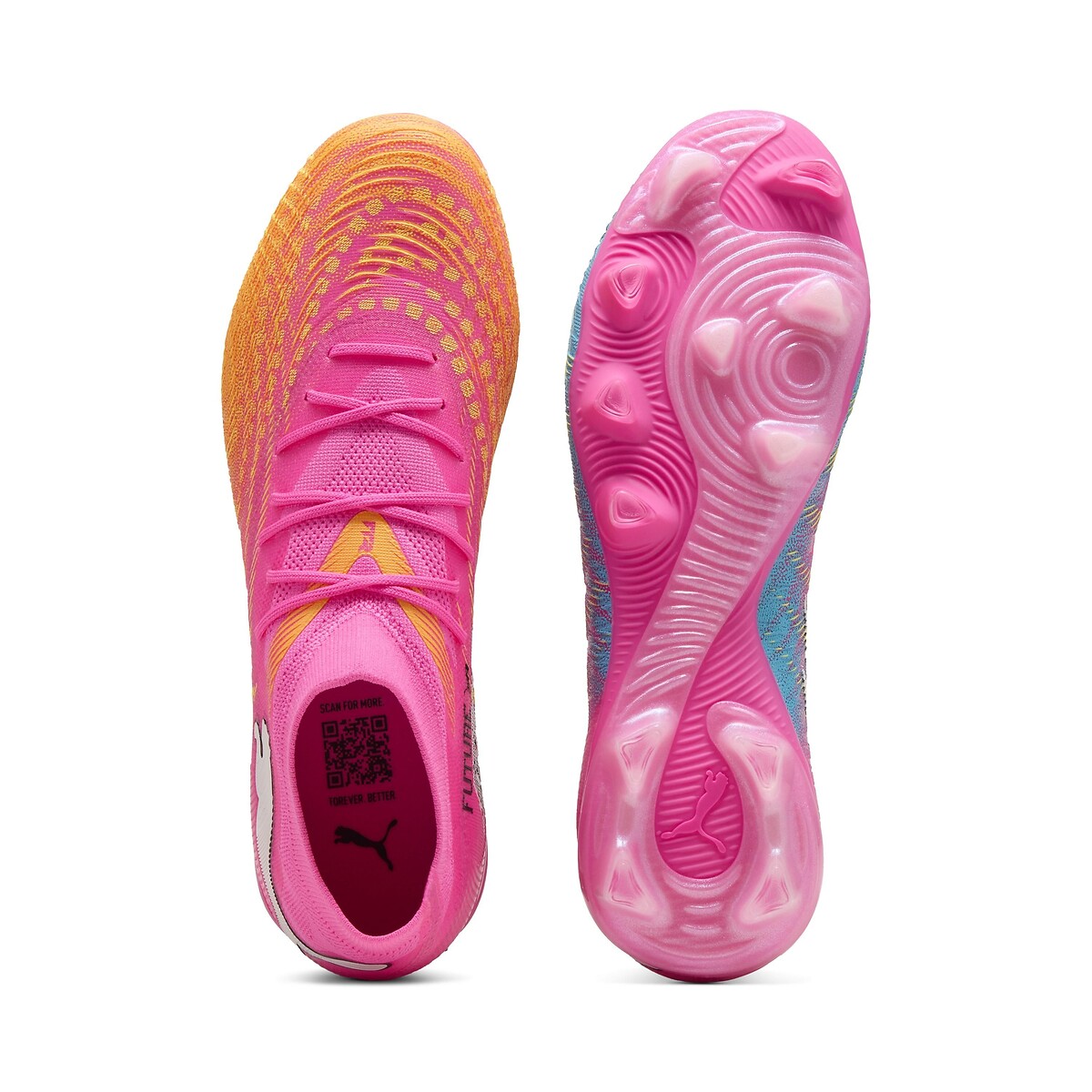 Crampones Future 9 Match FG/AG rosa/naranja, PUMA
