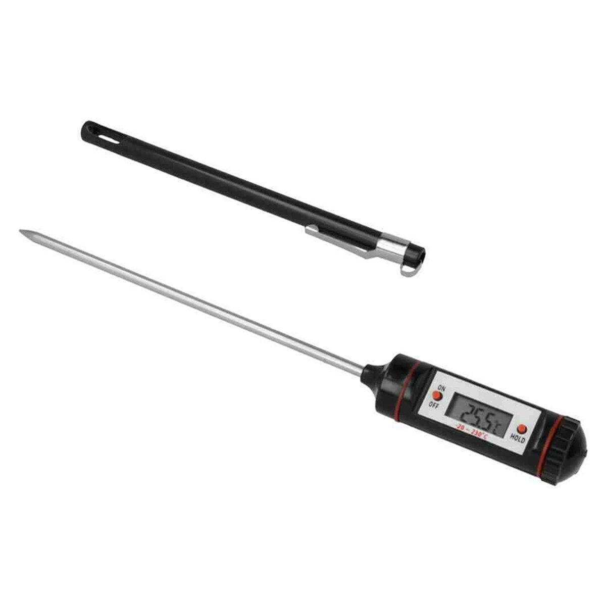 Thermomètre de cuisson avec protection noir, METALTEX
