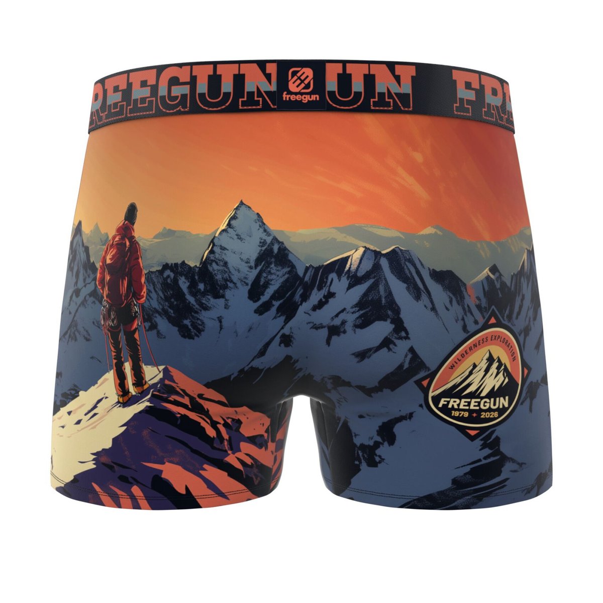 Lot De 5 Boxers Microfibre orange/bleu/beige/kaki/blanc/rouge, FREEGUN