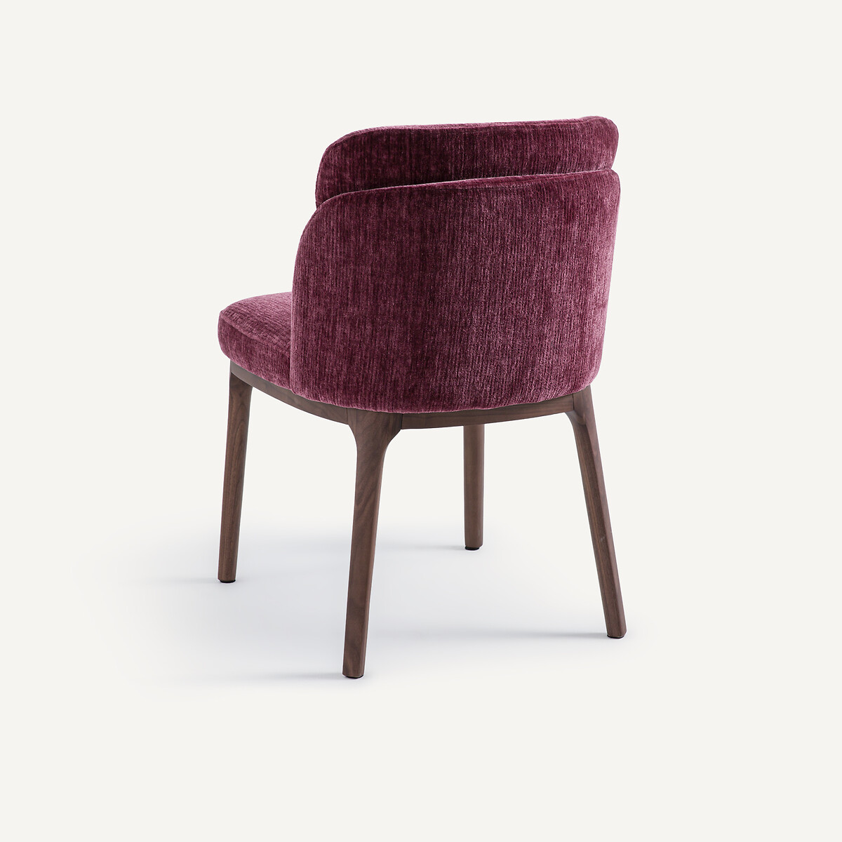 Chaise pied noyer et velours, Jabote bourgogne, AM.PM