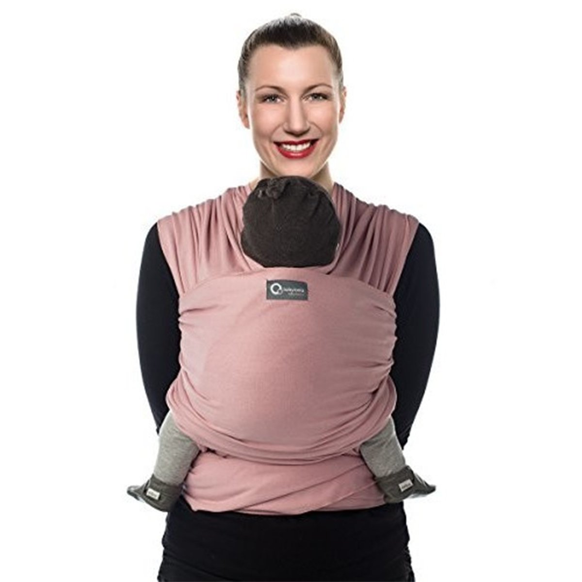 Écharpe de portage en coton biologique, Tricot Slen rose clair, BABYLONIA