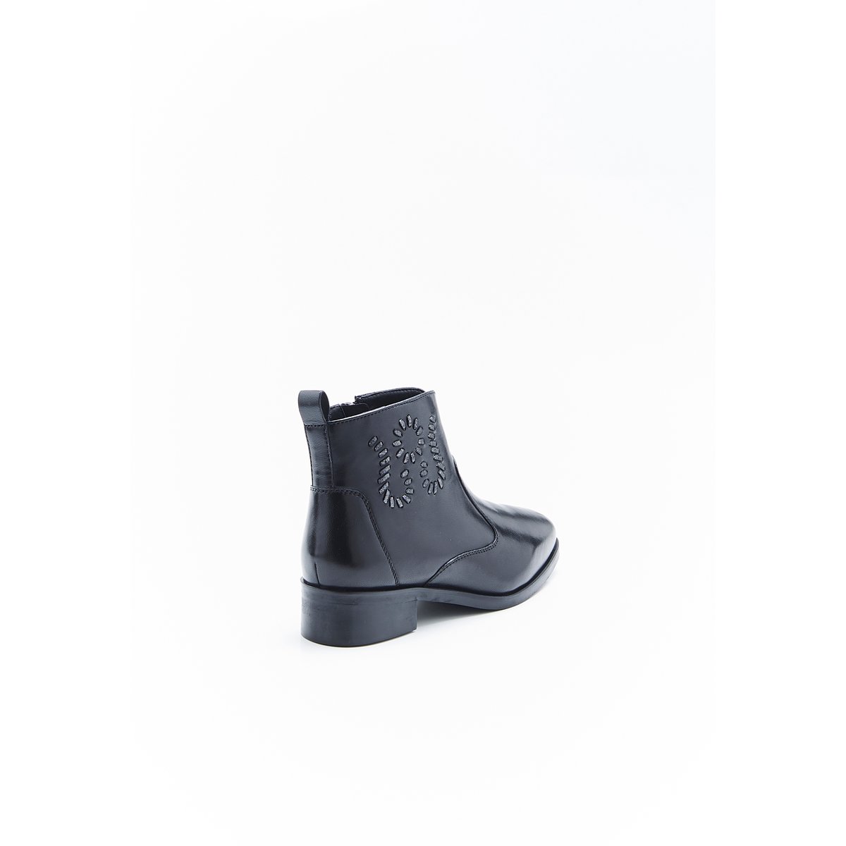 Bottines dessus cuir mouton noir, DAMART