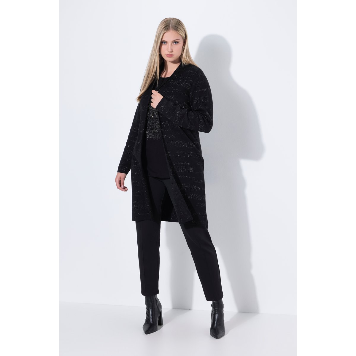 Cardigan à message scintillant noir, ULLA POPKEN