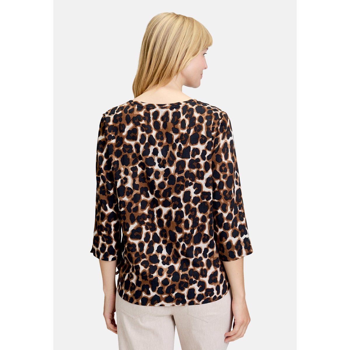 T-shirt façon blouse à imprimé brown/nature, BETTY & CO