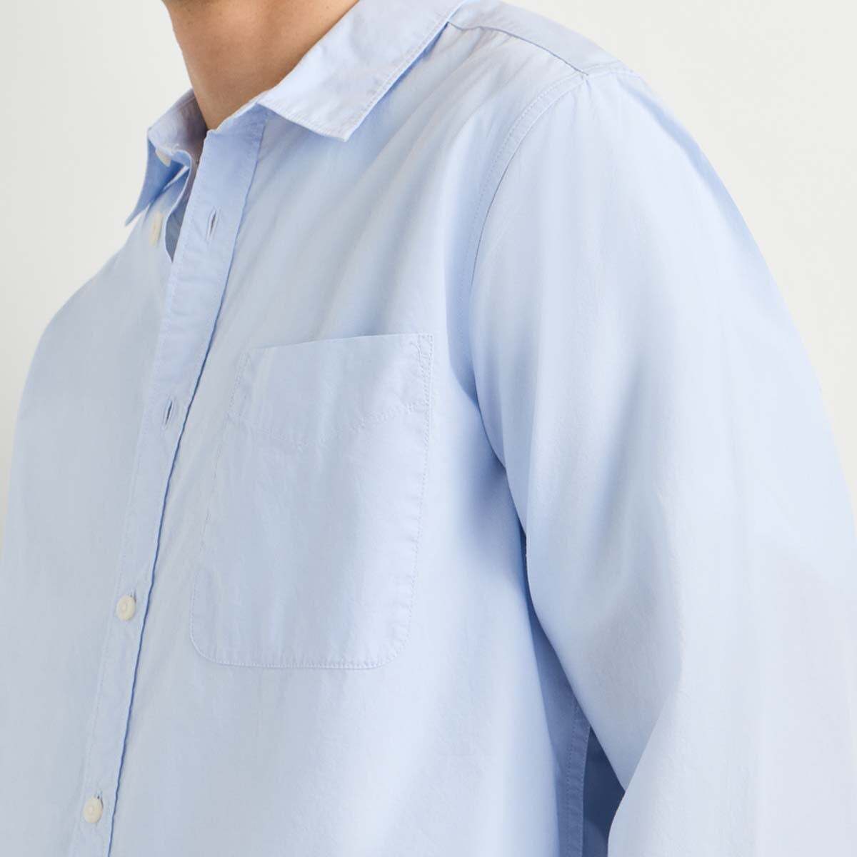 Chemise Coupe Regular En Popeline bleu javel, PEPE JEANS