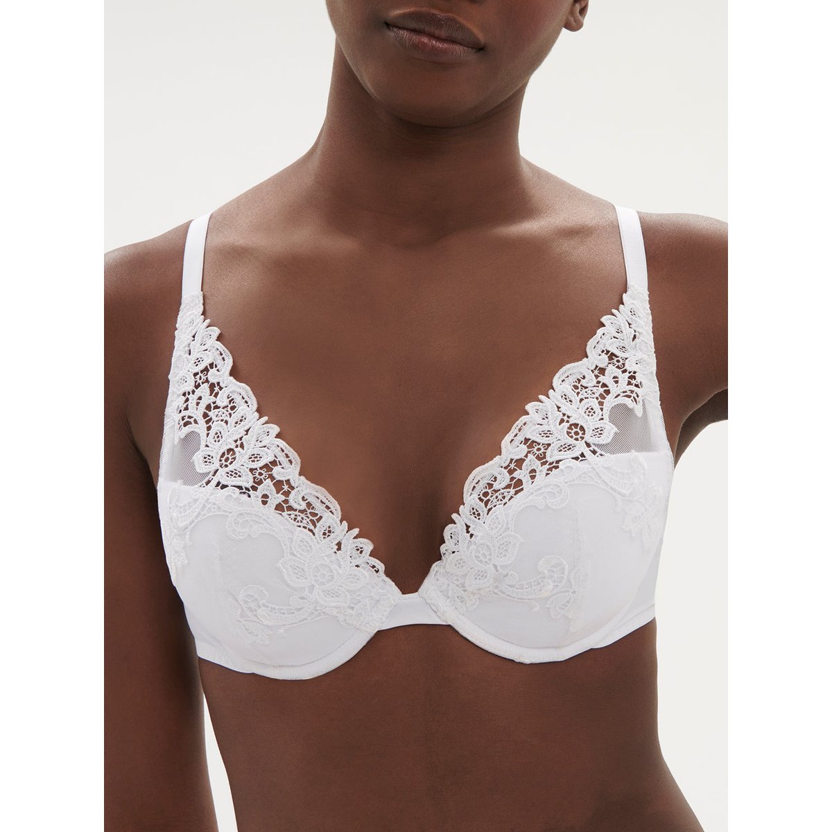 Soutien-gorge push-up décolleté plongeant, SAGA blanc, SIMONE PERELE