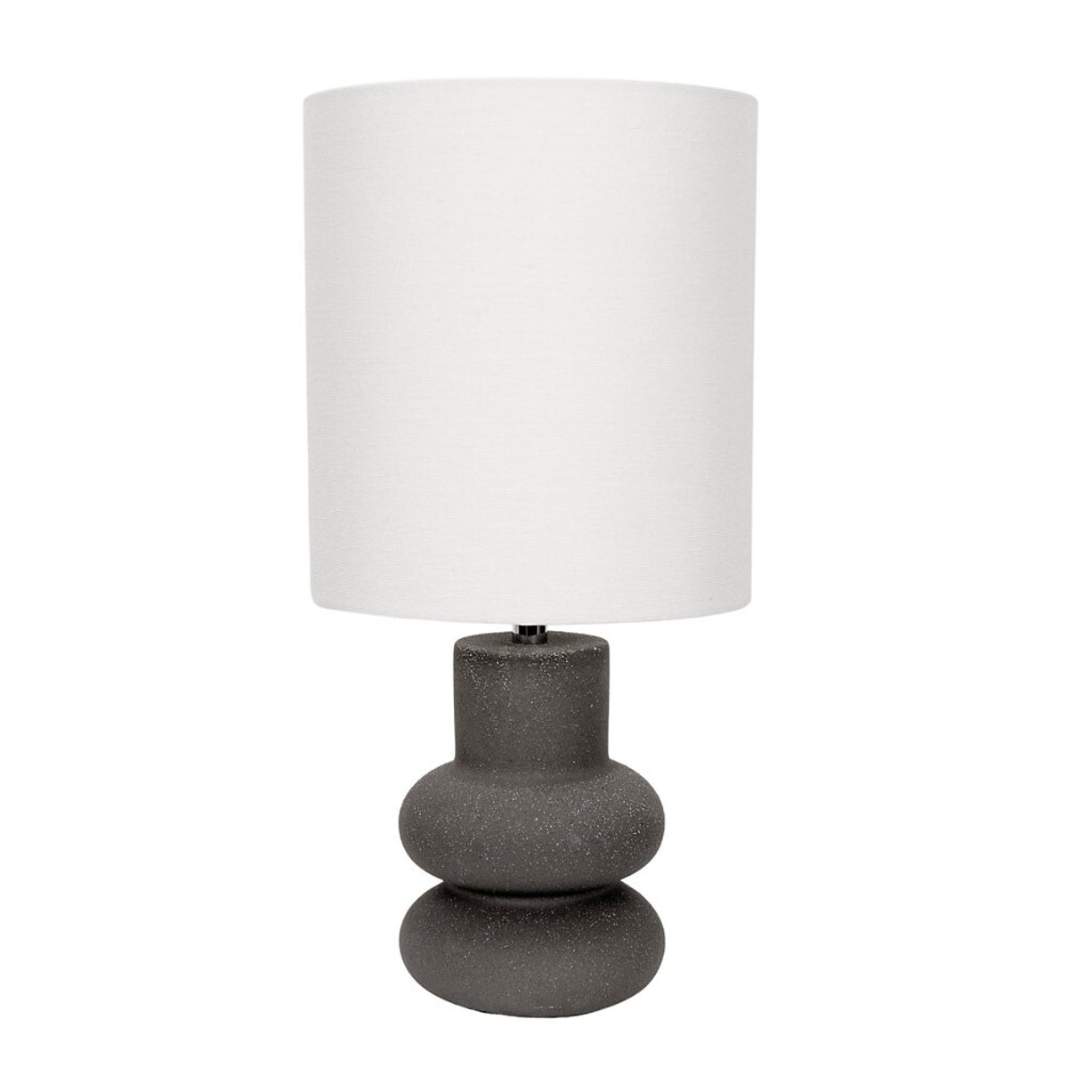 Judo Stacked Ceramic Table Lamp with Tall Linen Drum Shade black, SO'HOME