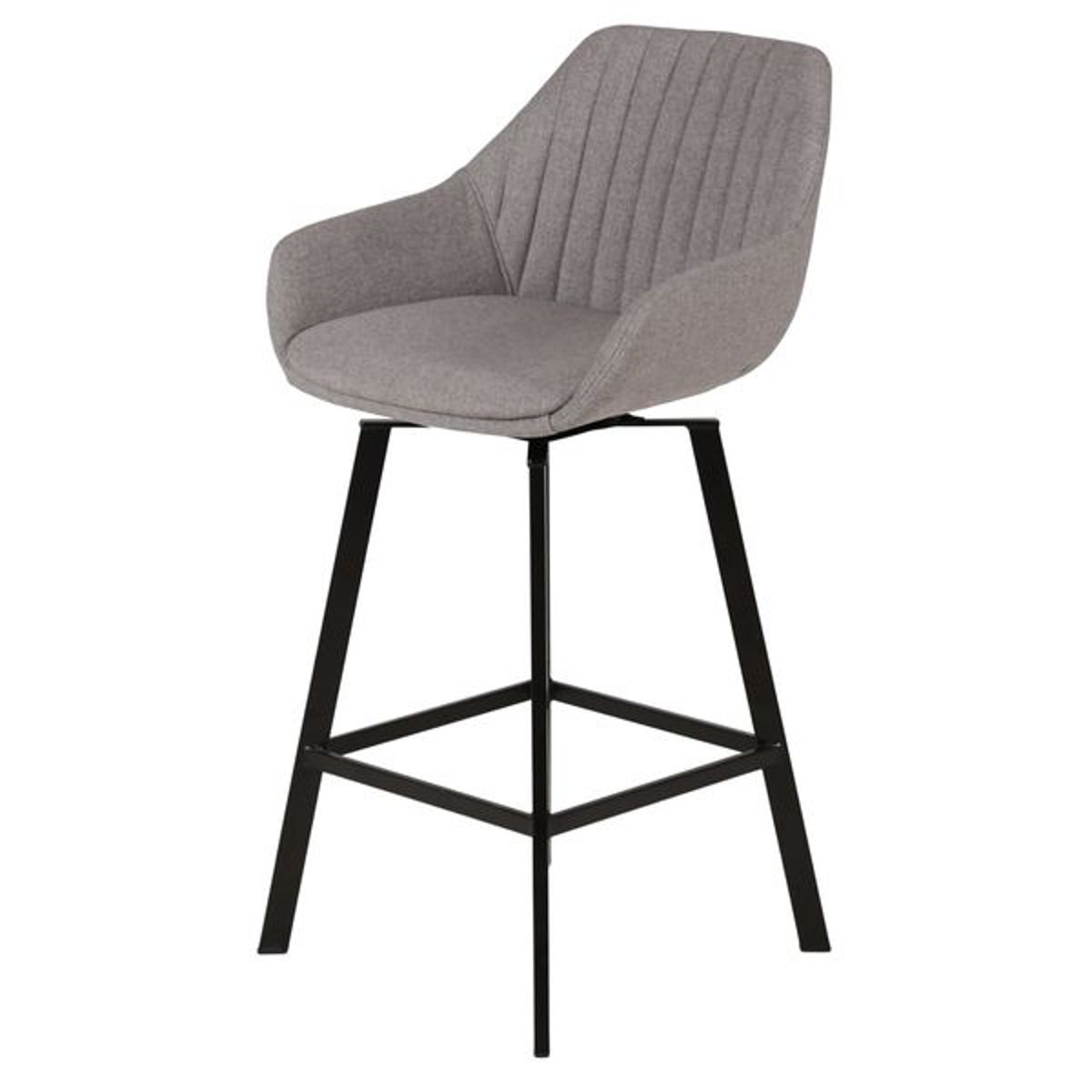 Chaise de bar pivotante marron gris clair, ZAGO