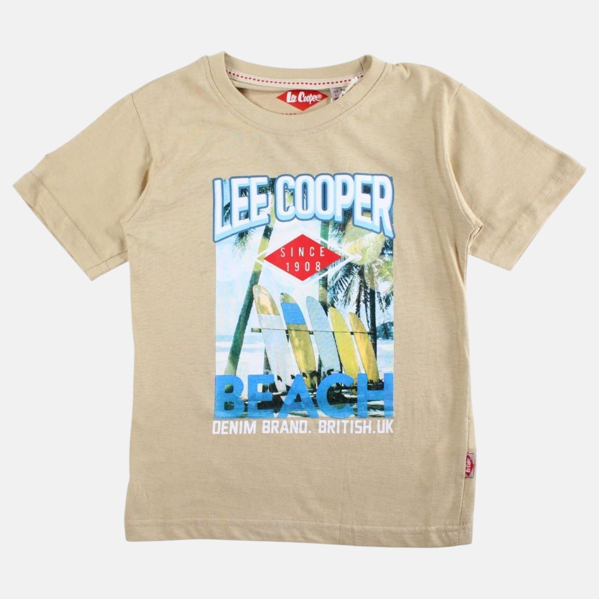 T-shirt manches courtes imprimé plage, col rond POLAROID beige, LEE COOPER