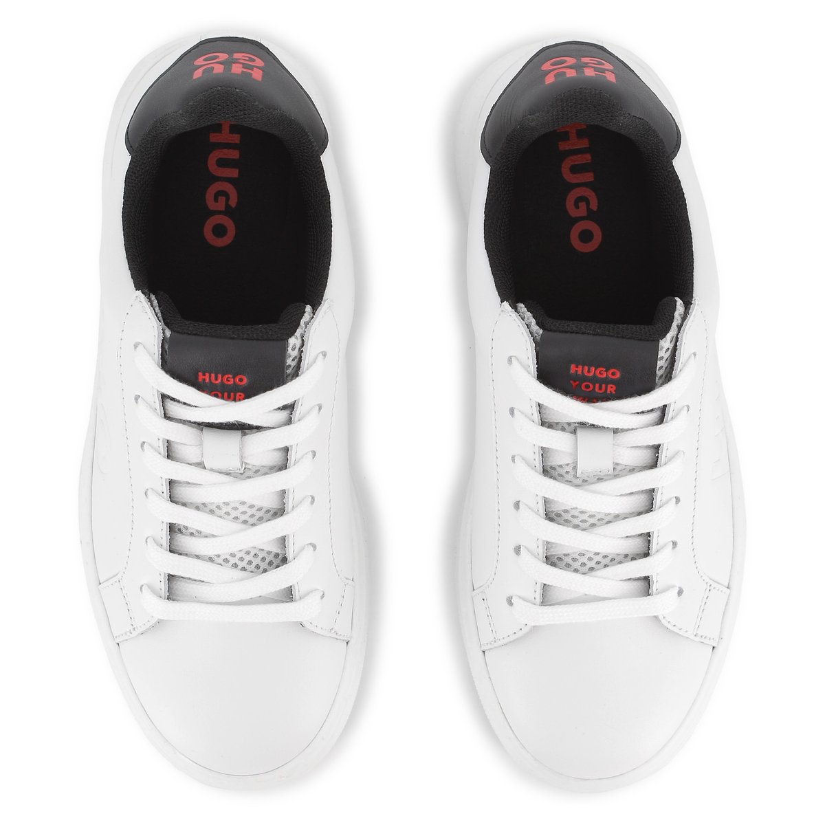Sneakers in pelle bovina blanc, HUGO KIDSWEAR