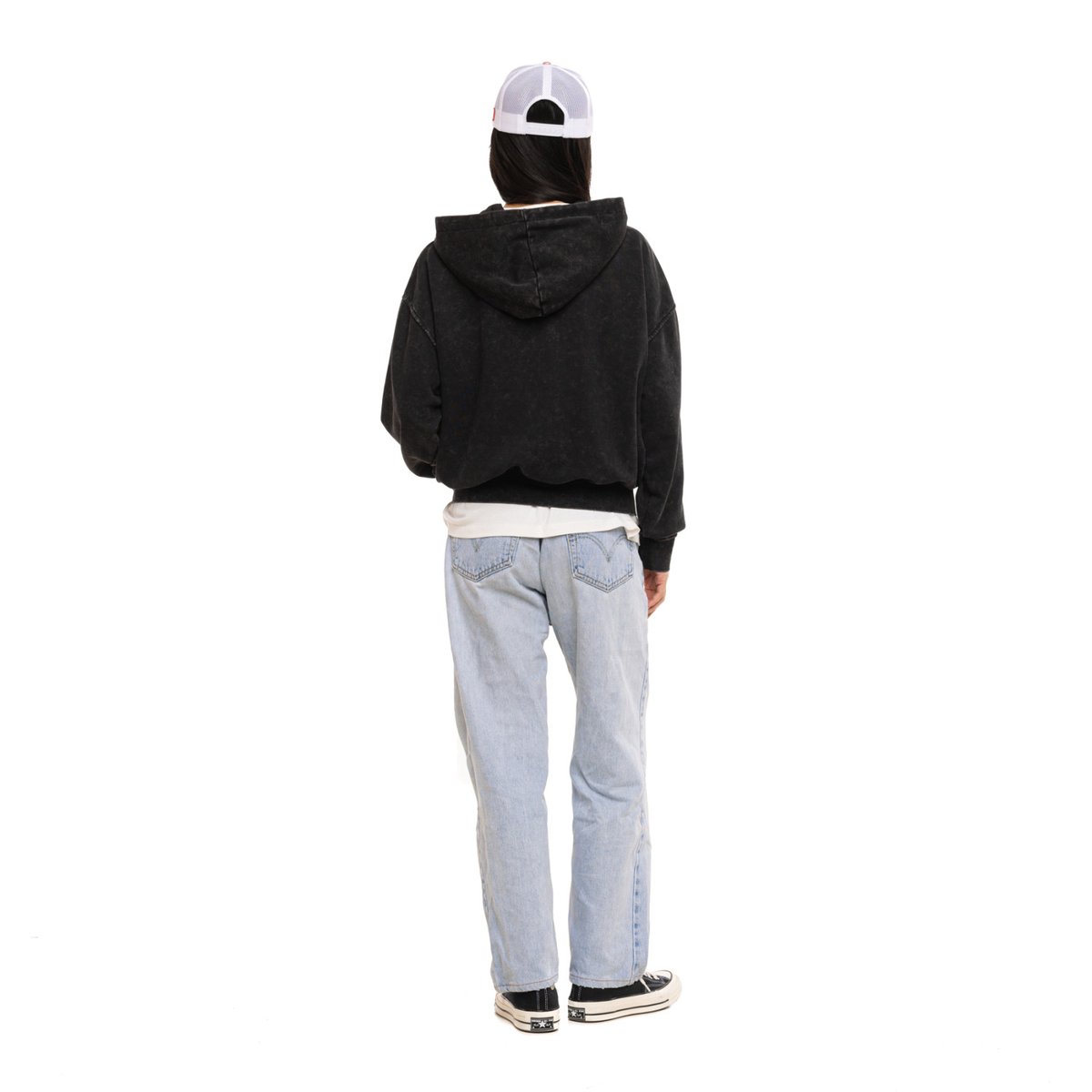 Sweat à Capuche PALM noir/blanc, VON DUTCH