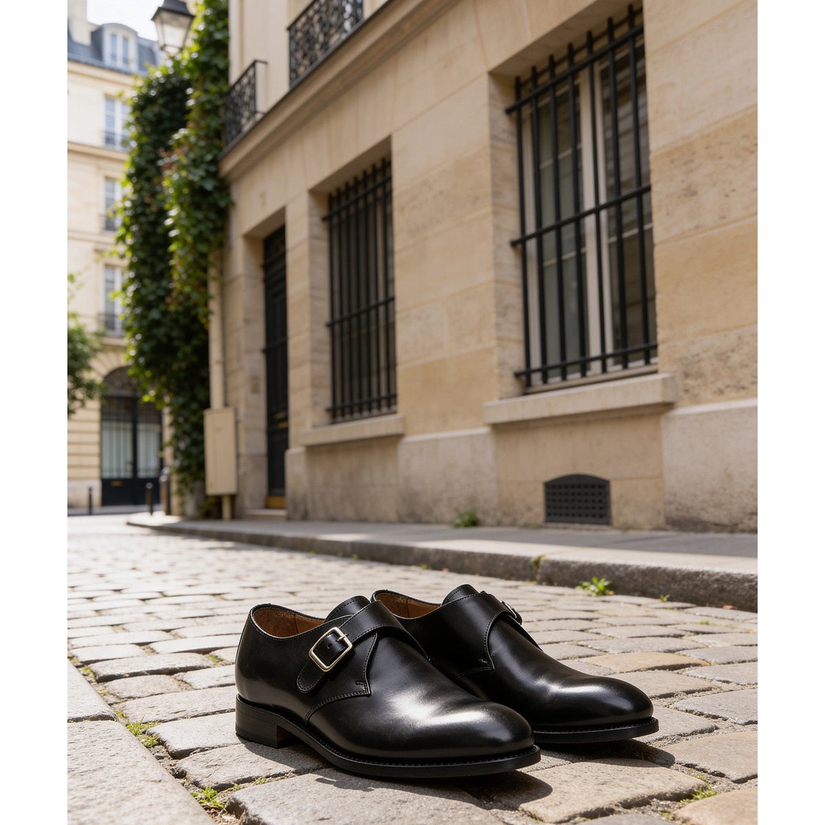 Chaussure Monk en cuir BECKETT noir, FINSBURY