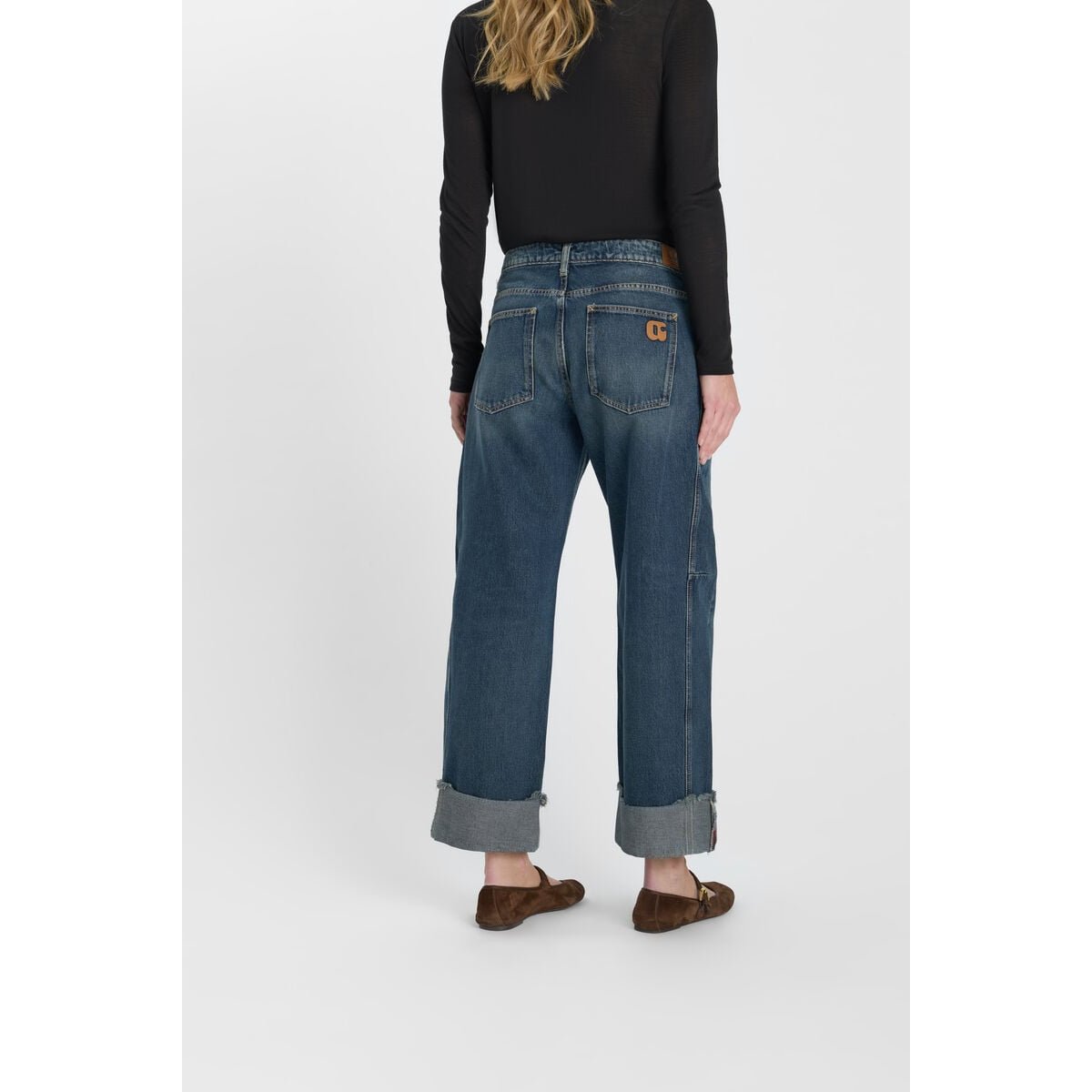 Jeans loose, large LEAL, longueur 34 blue, LE TEMPS DES CERISES
