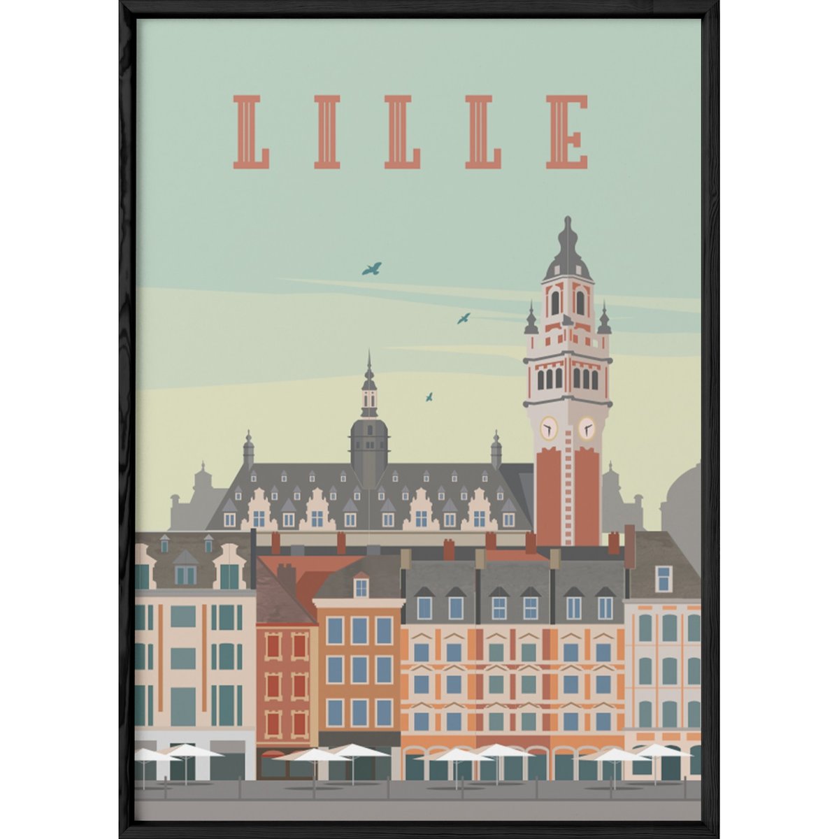 Affiche ville Lille 2 blanc, L'AFFICHERIE