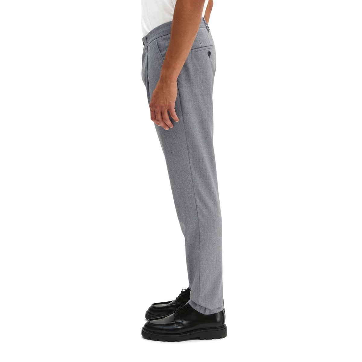 Pantalon chino modèle Morot, coupe jogger fuselée en mélange élastique de coton bio et de viscose gris, MARC O'POLO