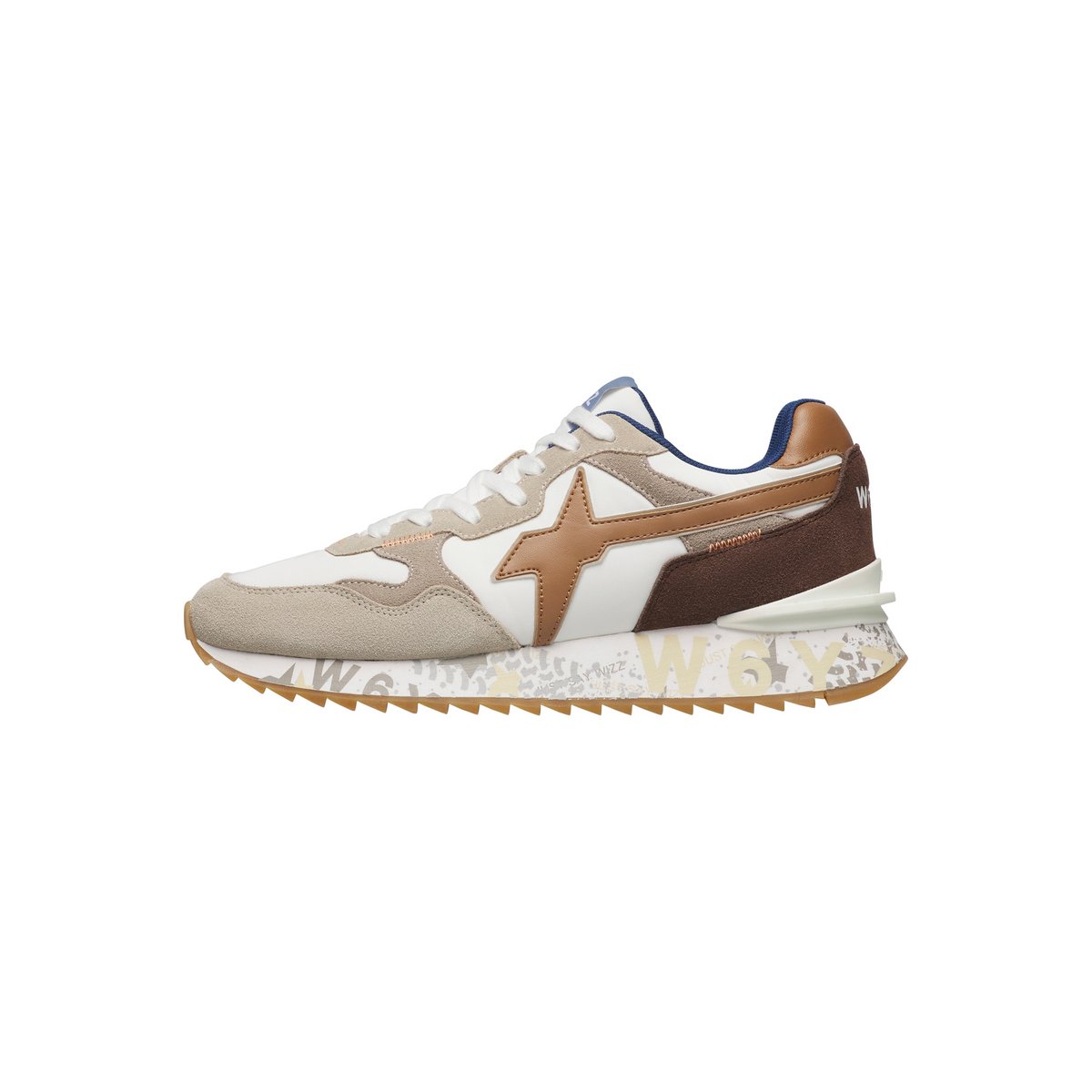 Sneakers en tissu technique et en daim YAK-M. beige-blanc, W6YZ