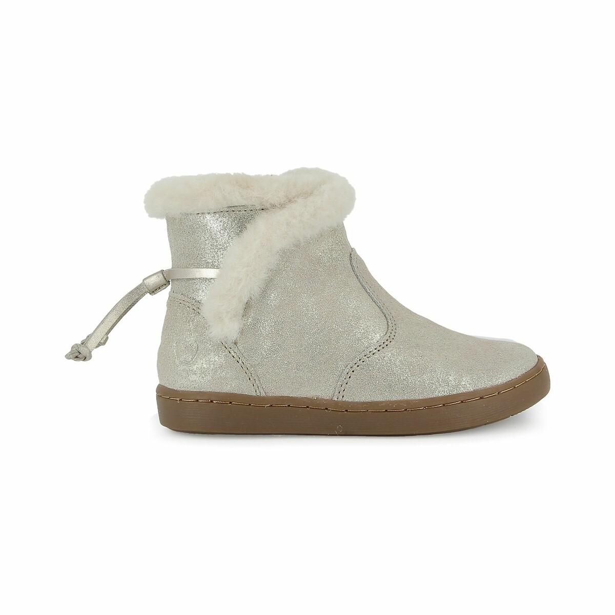 Bottines cuir Play Fur Sweet doré, SHOO POM